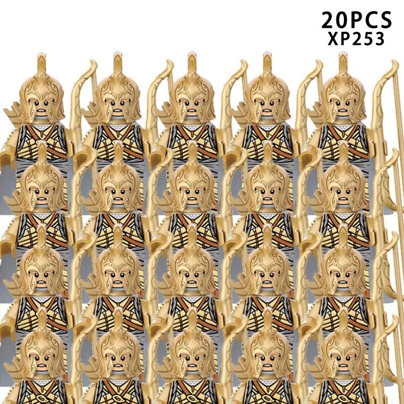 MOC средневековые военные армейские строительные блоки, римский солдат, меч, фигурки, рыцари, щит, оружие, аксессуары, кирпичи, игрушки