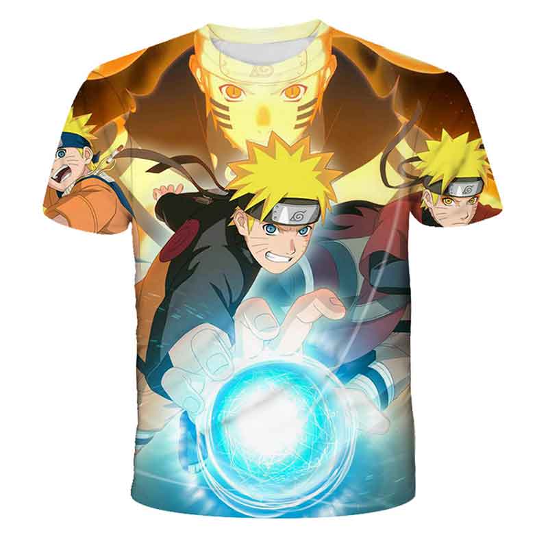 2025 Manga Naruto Fashion Cute Children Girls 3D Top Футболка с коротким рукавом Комплект Mario для девочек и мальчиков Топ с коротким рукавом