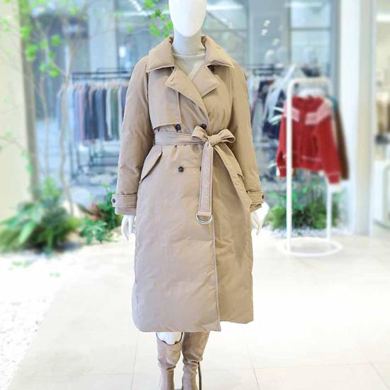 Длинное стеганое пальто Olive de Olive с поясом YP5WH252