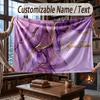 Abstract Geometric Theme Throw Blanket Custom Name Text Personalized Blanket Soft Cozy Blanket for Home Sofa Bed