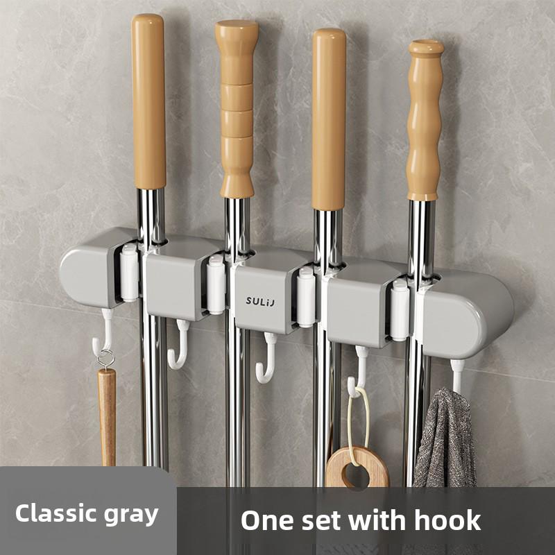 Настенный крючок без проколов: Крепкий держатель для швабры с клеевым слоем для хранения в ванной или на двери