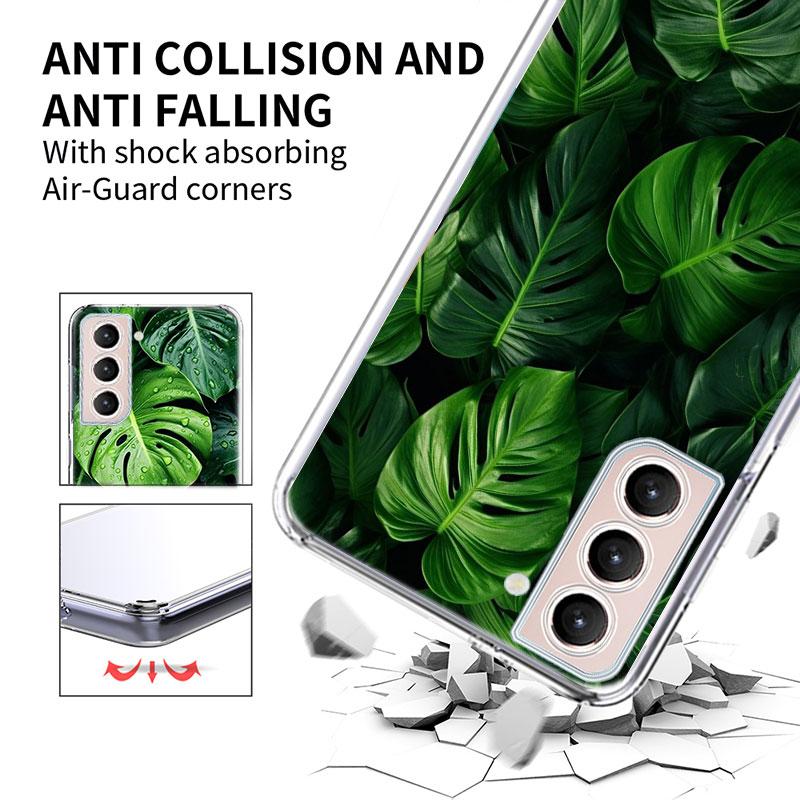 Ботанический фон Чехол для телефона Для Samsung Galaxy S25 Edge S24 S23 FE S21 S20 S10 Plus S22 S26 Ultra Чехол Прозрачные чехлы ТПУ Капа