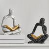 Абстрактная статуэтка читающего мужчины, держащего золотую книгу. Мужская статуэтка из смолы. Украшение для дома, офиса, рабочего стола. Подарок книголюбам