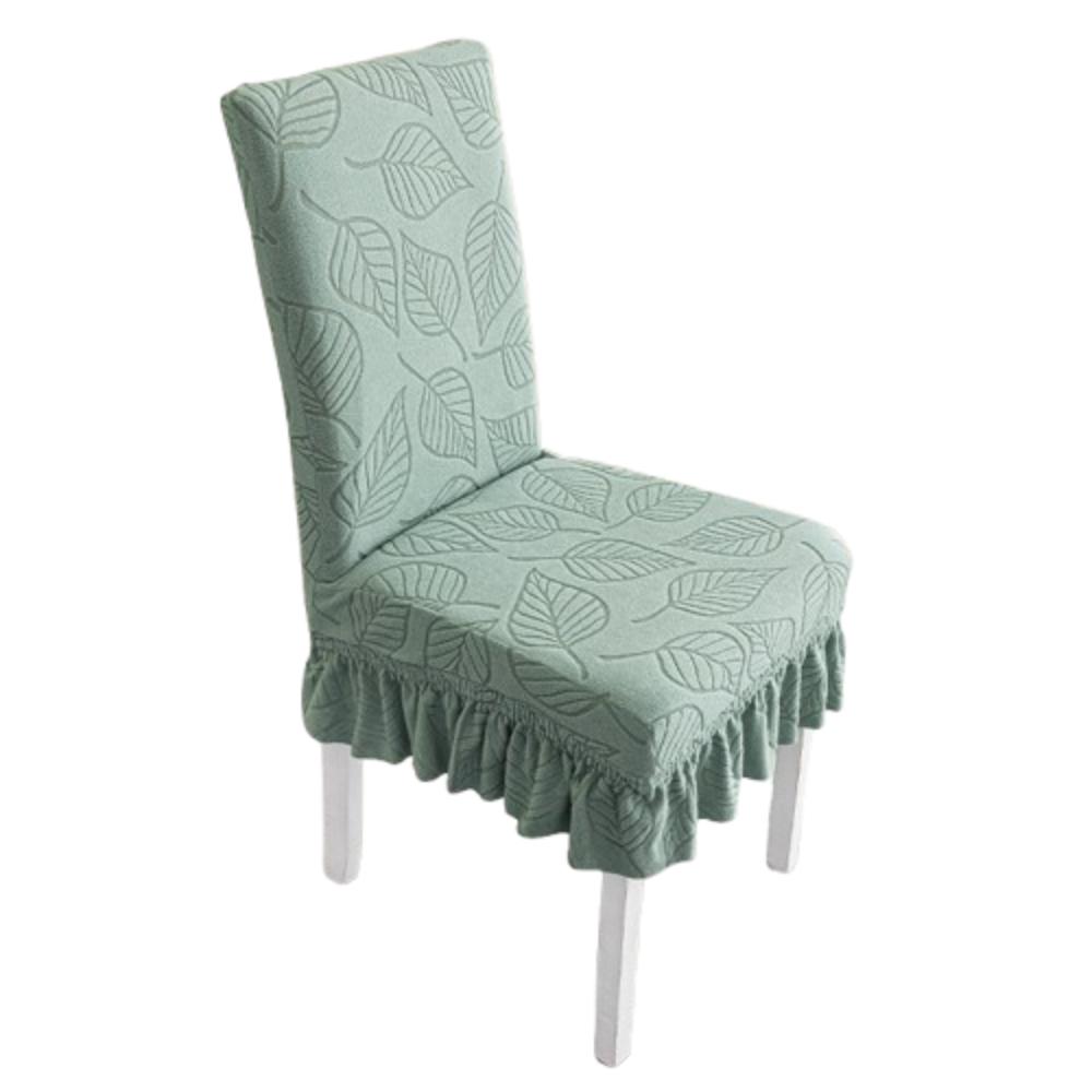 Чехлы на сиденья стульев с лиственным узором, мягкая юбка, чехол на обеденный стул, защита сиденья, домашний декор