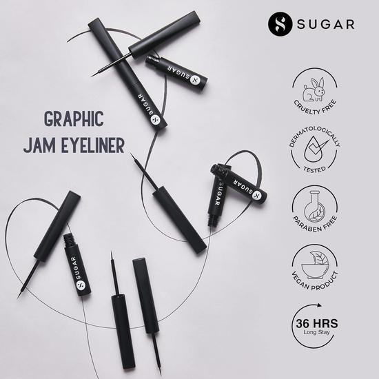 SUGAR Косметика - Graphic Jam - 36Hr Eyeliner - 01 Blackest Black (Матовая подводка для глаз) - Интенсивная, водостойкая подводка для глаз — держится до 36 часов