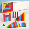 Wooden Colored Counting Sticks With Box For Storage, Multicolored Building Blocks, Color Cognition Game, Arithmetic Toy For Kids