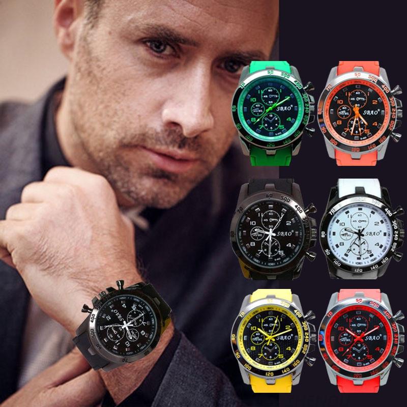 Sports Silicone Watch Luxury Analog Quartz Modern Men Fashion Wrist Watch