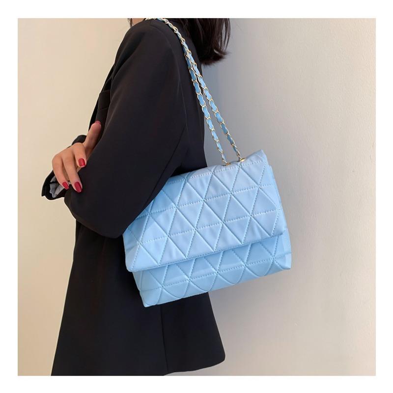 Популярные сумки большой вместимости, новая корейская версия модной сумки через плечо с бриллиантами, женская сумка-тоут с цепочкой из искусственной кожи