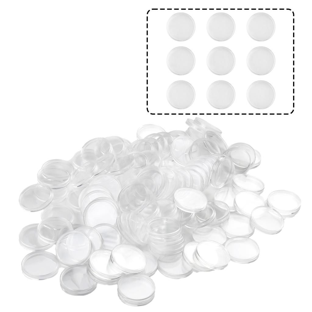 100Pcs Round Coin Cases, Transparent Plastic Capsules Holder, 34mm Inner Diameter, Preserve and Showcase Your Collection