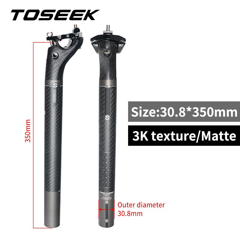 TOSEEK Bicycle Seatpost Carbon 3K Weave Matt Offset 20mm Seat Post 27.2/30.8/31.6 Mtb Telescopic Rode Bike Seatpost Dropper Post