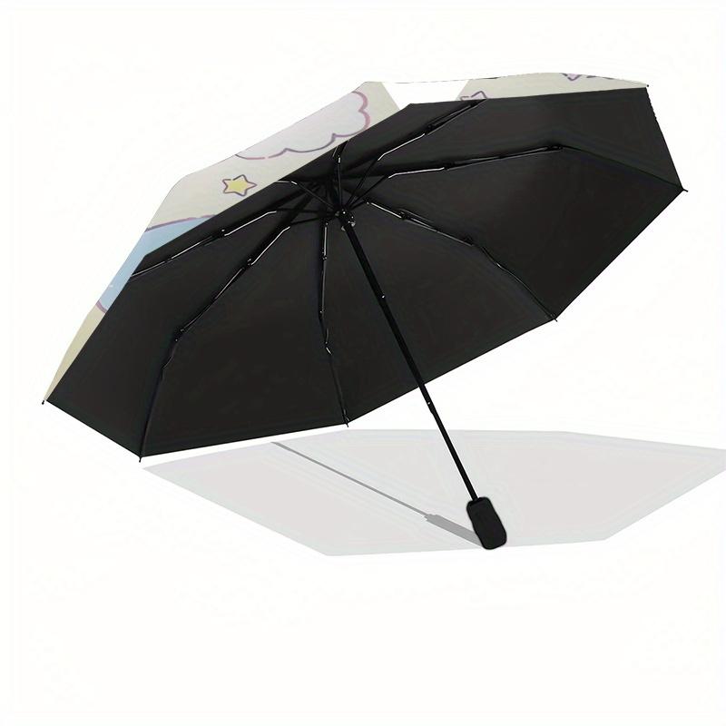 Little Twin Stars,Rainbow Automatic opening and closing folding umbrella with 8 rib frame and compact travel design,perfect for all occasi