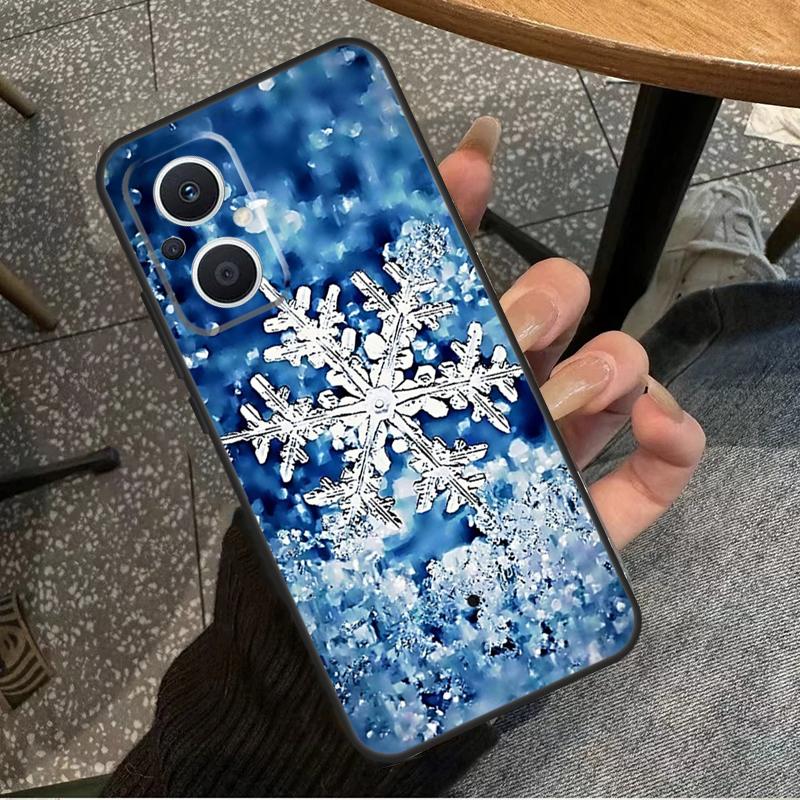 Снежинка Зима Для OPPO Reno 11F 12F 13F 14F 8T 10 11 12 13 14 Pro 8 7 Lite OPPO Find X8 X6 X5 X9 Pro Чехол