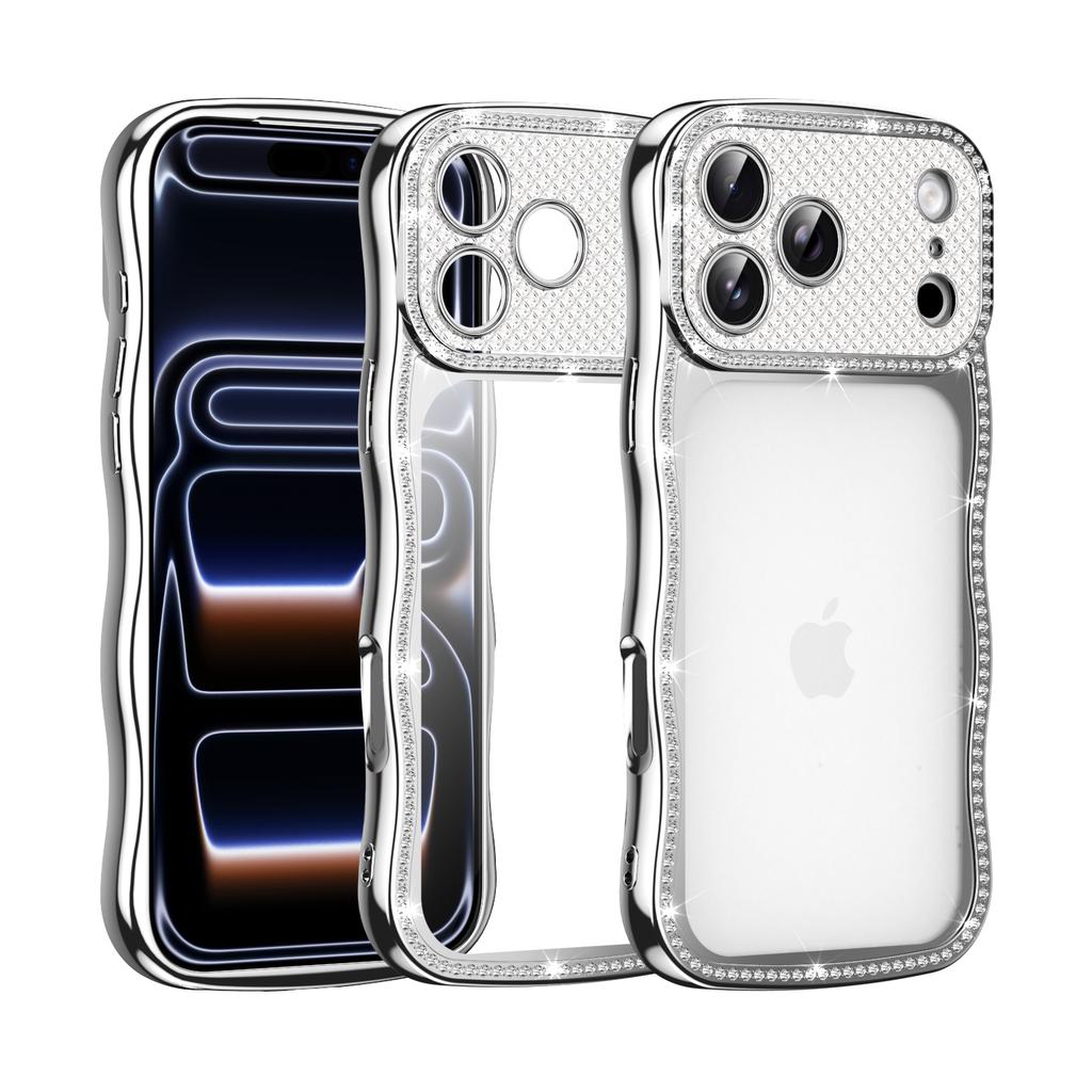 Bling Bling Chrome Case Soft Tpu Back Cover for iPhone 13/14/15/16 Pro/17/17 Air/17 Promax