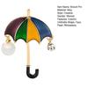 Cartoon Colorful Umbrella Shape Brooch Faux Pearl Rhinestone Pin Scarf Hat Badge Party Coat Accessories Gift