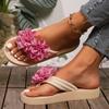 European and American Large-size Women's Shoes Summer Slippers Flower Flip-flops Platform Slippers Casual Versatile Lightweight Beach Cool Slippe