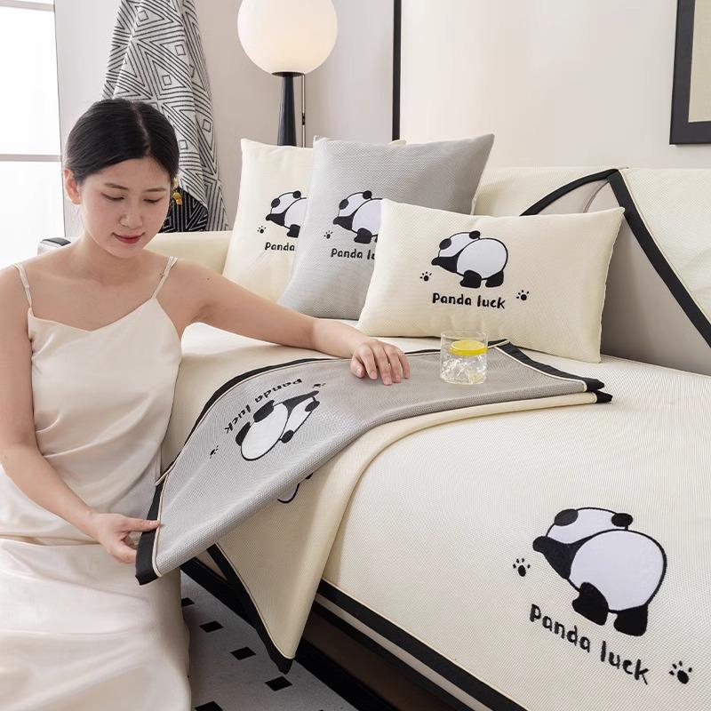 Summer Sofa Cushion Ice Silk Mat Non-Slip Cushion Cartoon New Summer Seat Cushion Cover Cool Cushion Cover Cloth