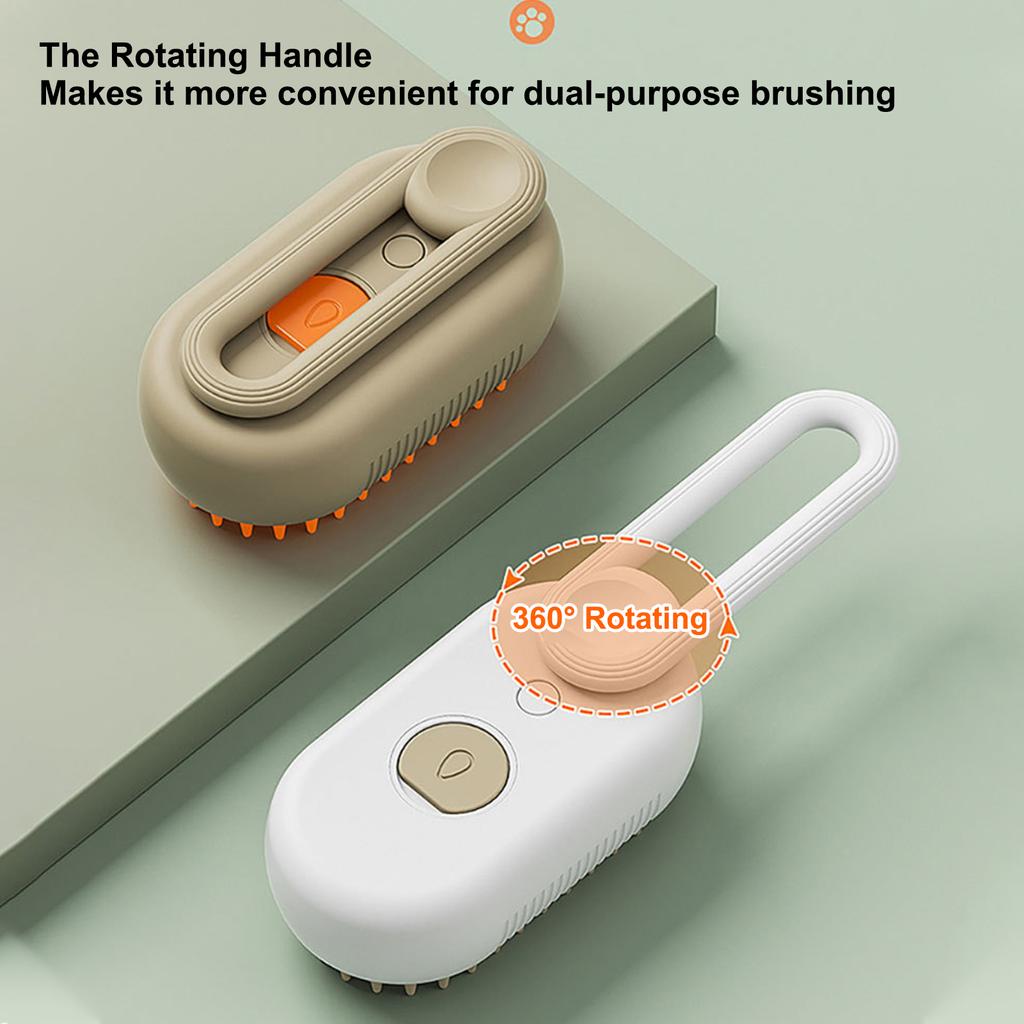 Паровая щетка для домашних животных 3-в-1 для кошек, очистка спреем-массажем с помощью одной клавиши предотвращает выпадение волос, не причиняя вреда