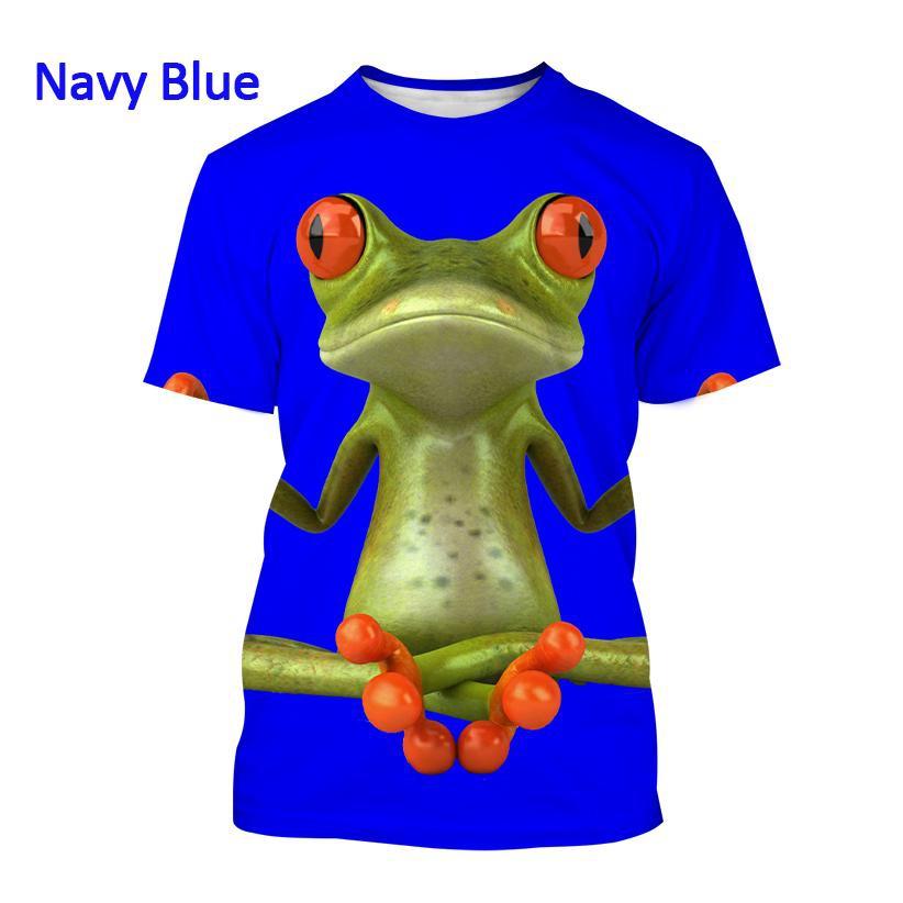 Fashionable Tree Frog 3D Printed T-shirt Fun Animal Men's and Women's Fun Hip Hop Style Short Sleeve Top