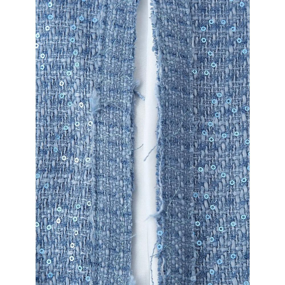 Женская короткая куртка с пайетками, воротником-стойкой, длинными рукавами и карманами, весна и осень, новый женский шикарный кардиган