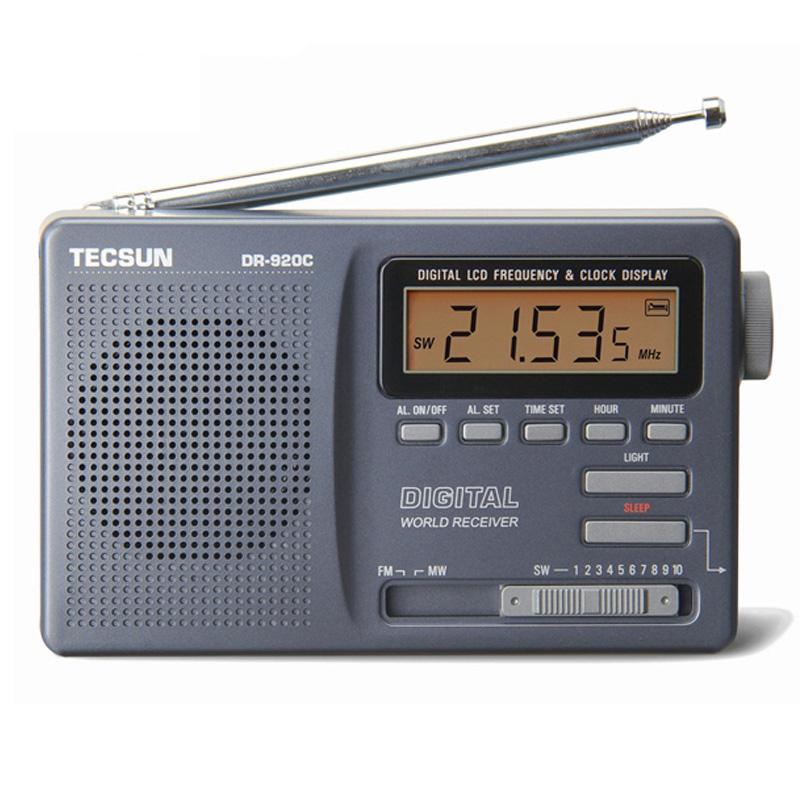 TECSUN DR-920C Цифровой FM-радио дисплей FM/MW/SW Многодиапазонное портативное радио FM: 76–108 МГц/MW: 525–1610 кГц/SW: 5,95–21,85 МГц Радио