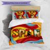 Spain football Printed Bedding 3 Piece Set Cozy Breathable Bed Cover Set as Housewarming Holiday Gift