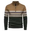 Winter Men's Fleece Thicker Sweater Half Zipper Turtleneck Warm Pullover Quality Male Slim Knitted Wool Sweaters