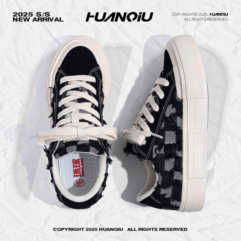 Глобальные парусиновые туфли мужские осенние HQDO-12 хулиганские красивые мужские туфли тренд универсальные толстая подошва увеличивающие рост повседневные кеды