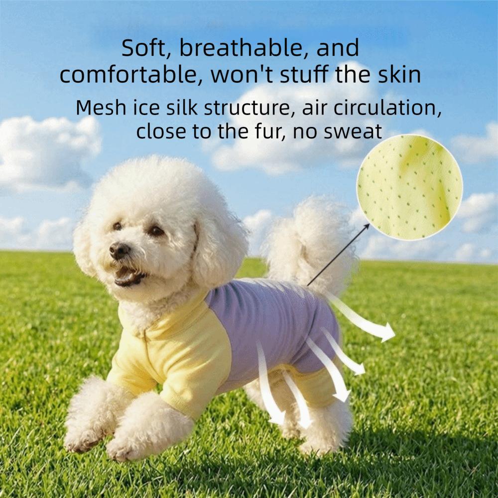 Quick Drying Dog Cooling Jumpsuit Ice Silk Pet Summer Clothes Dog Four-legged Clothes Home Wear