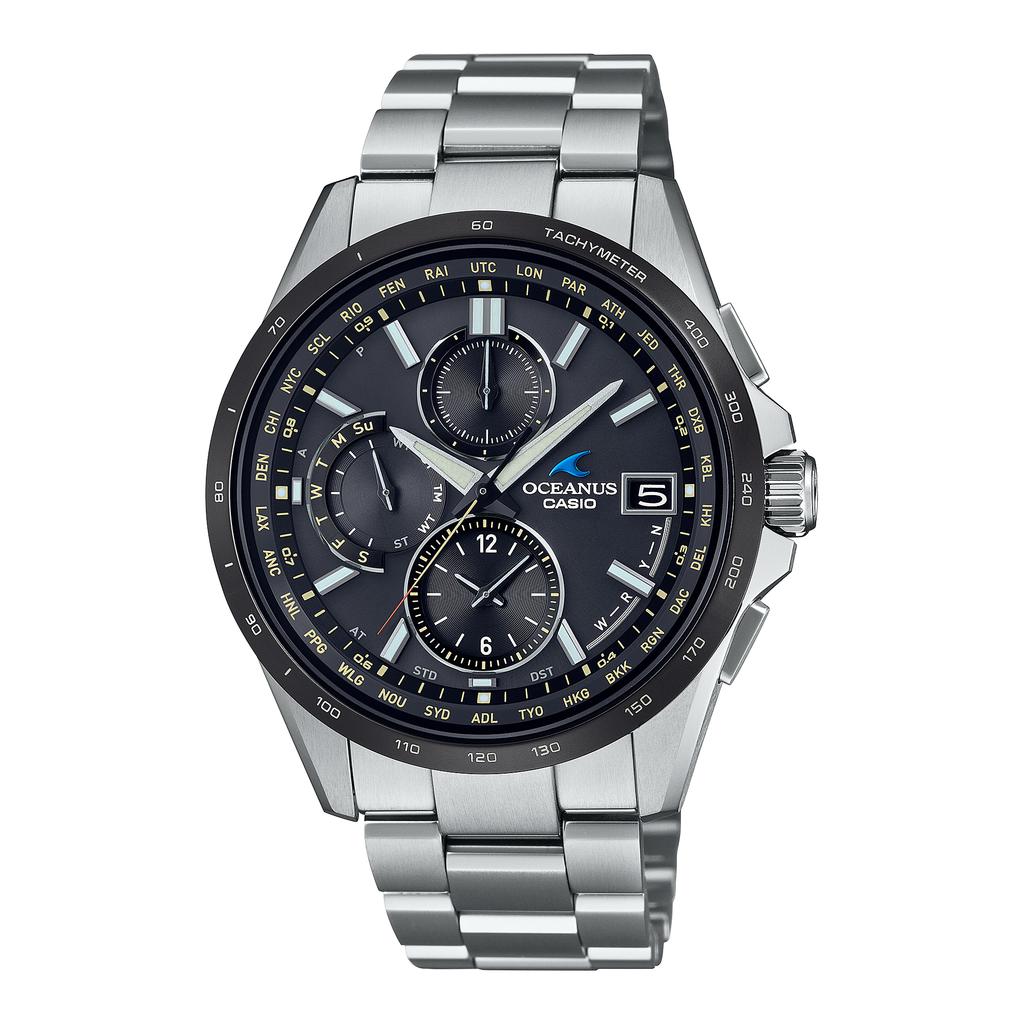 Casio Мужские аналоговые кварцевые часы OCW-T2600J-1A с водозащитой 100 м