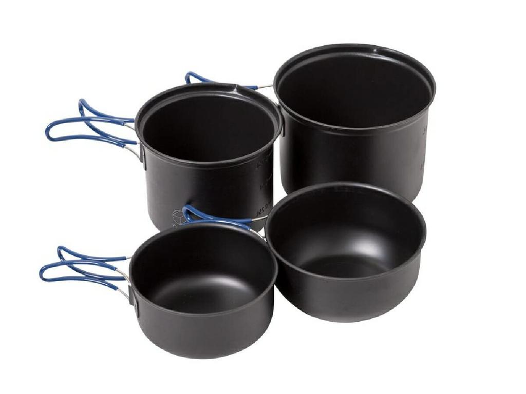 Whole Earth Набор посуды для кемпинга на открытом воздухе Кастрюля Чашка Алюминиевая посуда НАБОР ДЛЯ ПРИГОТОВЛЕНИЯ NOMAD BK WE23DJ66 Черный