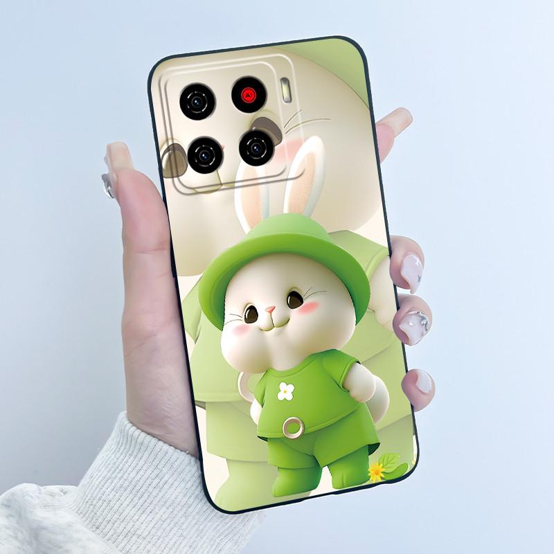 Чехол для ZTE Blade A56 Z2473 Милый Мультяшный Черный Кролик с Сердечком Мягкий Силикон Защитный Чехол для Телефона ZTE Blade Nubia A56 Pro