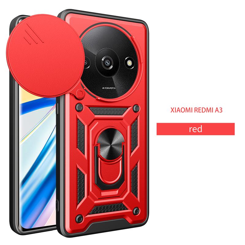 For Redmi A3 2024 Case Magnetic Ring Holder Armor Phone Case for Xiaomi Redmi A3 4G RedmiA3 A 3 Slide Camera Protect Back Cover