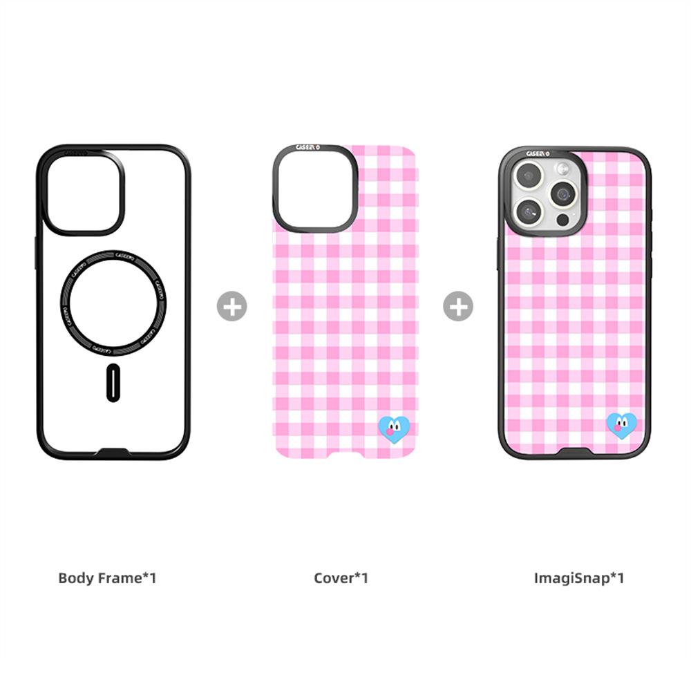 CASEEVO For iPhone 14 Pro Max Case Compatible with MagSafe TPU Acrylic Magnetic Phone Cover with Detachable Grid Backplate