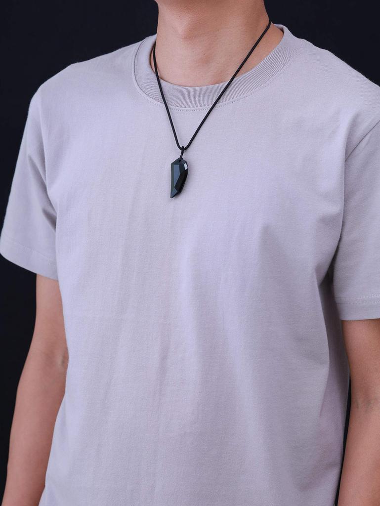 Koai Obsidian Wolf Fang Adjustable Good Luck Charm Necklace Necklace, Length, Men's, Amulet,
