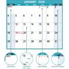 2026 Dry Erase Calendar – Large Yearly Wall calendar 2026, 38.2'' x 25.2'', 2-Side Reversible Calendar 2026, Vertical/Horizontal, Jan 2026 – Dec