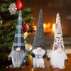 Cartoon Faceless Santa and Rudolph Standing Figures - Christmas Decorations and Children's Gifts