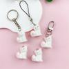 Cross-border Resin Flocked 3D Cute Cartoon Fox Keychain & Phone Charm Pendant