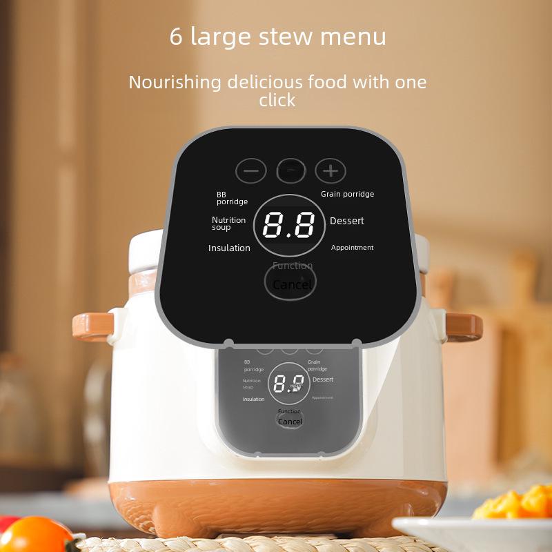 Многофункциональная электрическая кастрюля для каши и супа - керамическая мини с таймером и функцией записи на прием