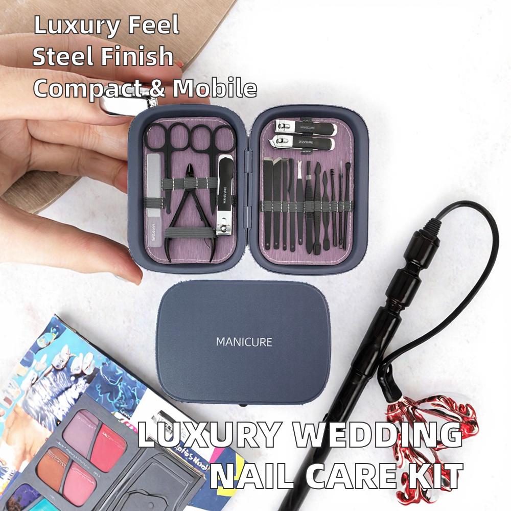Factory Outlet Luxurious Professional Nail Care Kit Nail Clipper Magnetic Manicure Pedicure Set