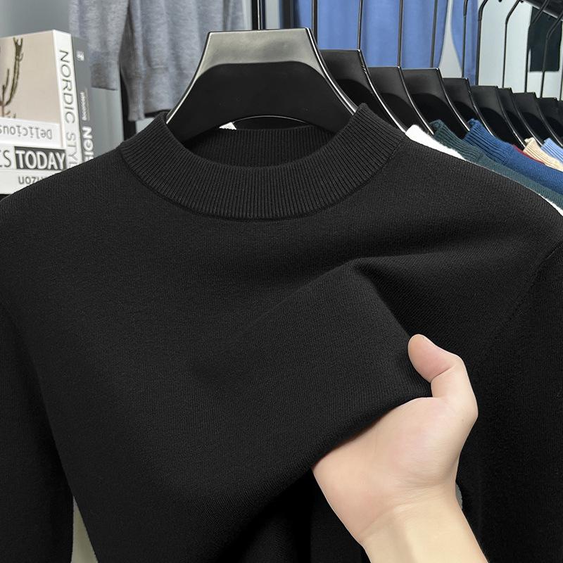 Puyuan Flat Worsted Anti-Pilling Machine Washable Sweater Spring And Autumn Semi-Turtleneck Wool Bottomed Knitted Sweater Warm Hair