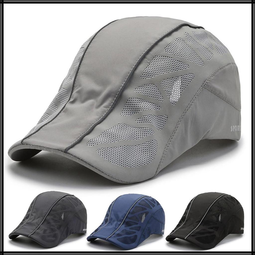 Hat Cap Mesh Sunshade Quick Drying Outdoor Casual Simple CZA501 [White Fang] Men's (Light Gray)