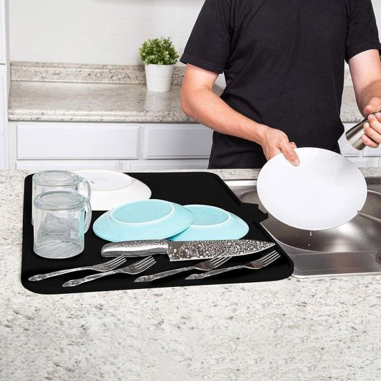 Силиконовый коврик для слива, быстросохнущий, рельефный, наклонный, сушилка для посуды, кухонный, столовая, раковина, органайзер, коврик