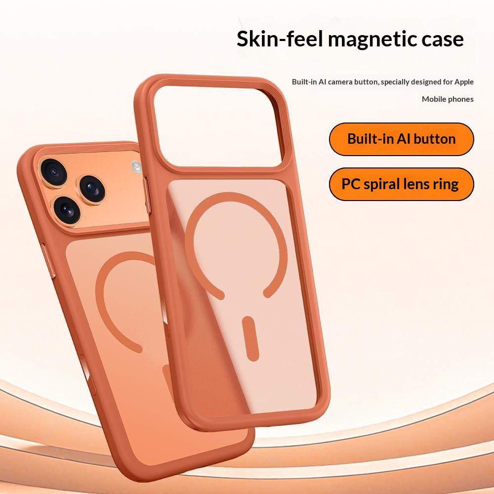 Для iPhone 17 Pro Магнитный Чехол-Наклейка на Телефон Skin Touch TPU + PC Ударопрочный Задний Чехол Совместимый с MagSafe