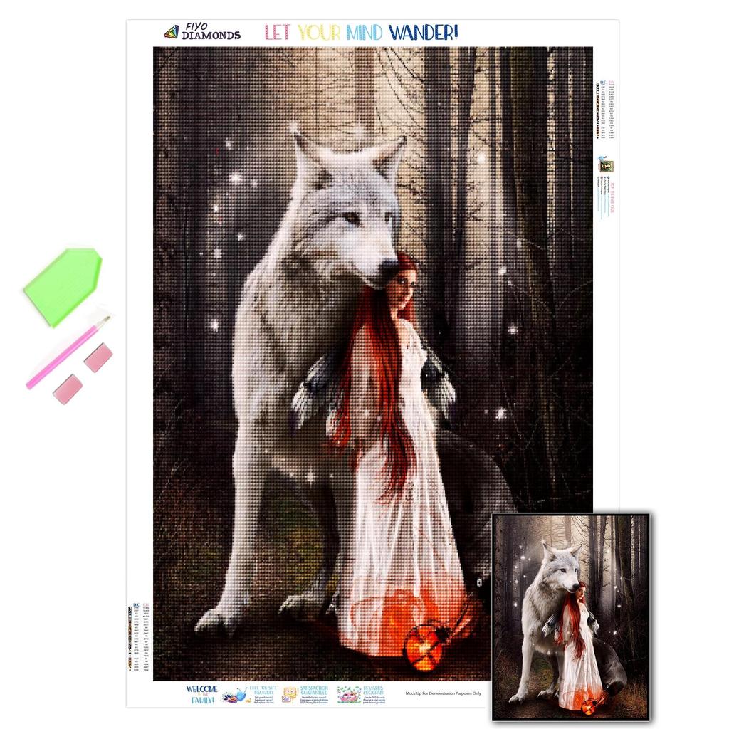 DIY Алмазная картина Женщина Алмазная вышивка Распродажа Портрет Цветочные картины из страз Лесные животные Волк Мозаика Настенное искусство Домашний декор