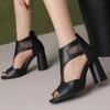 Модная летняя обувь большого размера для женщин, сандалии с открытым носком, высокие каблуки, ботильоны, пряжка, гладиаторская обувь для вечеринок, женская обувь большого размера