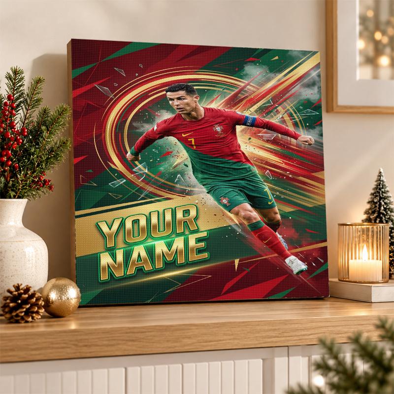 Cristiano Ronaldo Custom Name Text 5D Diamond Painting Kit DIY Full Drill Diamond Art Decoration