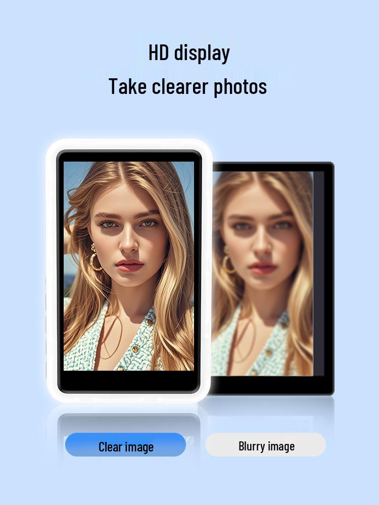 High-Definition Rear Camera Projection & Live Broadcast Selfie Device with Fill Light