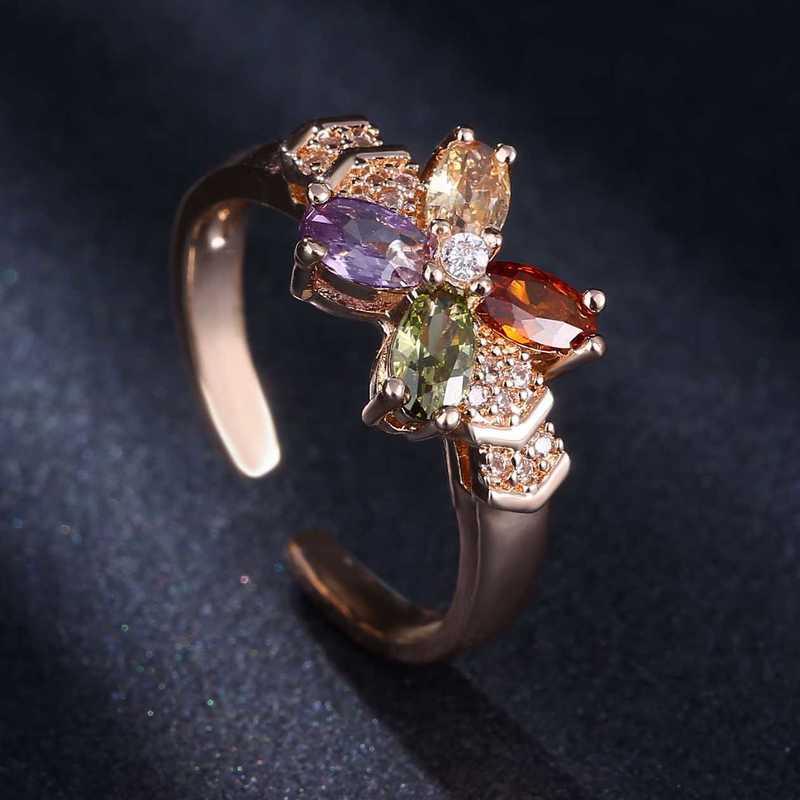 Sace Gems Классическое роскошное многоцветное кольцо с цирконом, женские ювелирные изделия, свадебный подарок для вечеринки