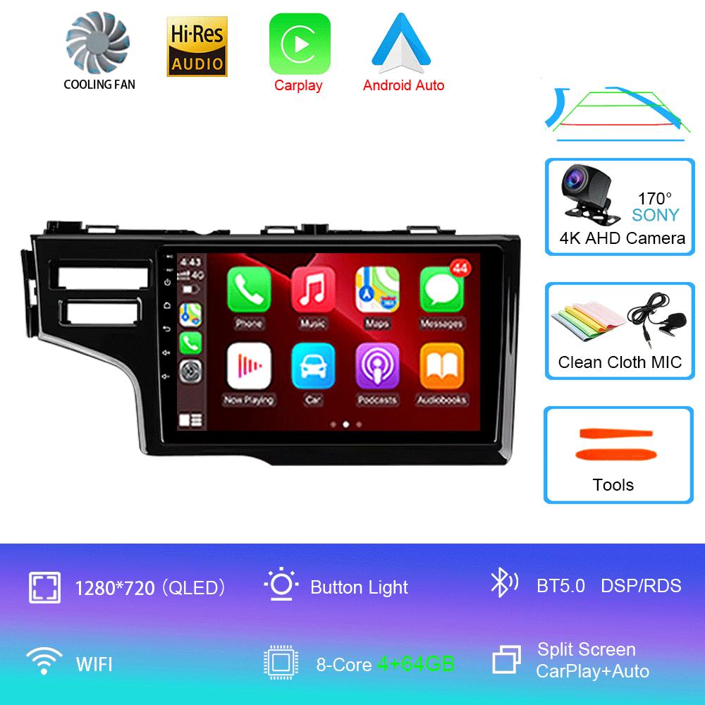Для Honda Fit Jazz 2014 2015 2016 2017 Автомобильный радиоприемник Android 14 Carplay Автомультимедийный проигрыватель Авторадио GPS Стерео 2din Головное устройство
