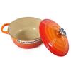 LE CREUSET Кастрюля Кокот Круглая Оранжевая 09 Le Creuset/Двуручная 21177-20см (Серебряная ручка) [Элемент]